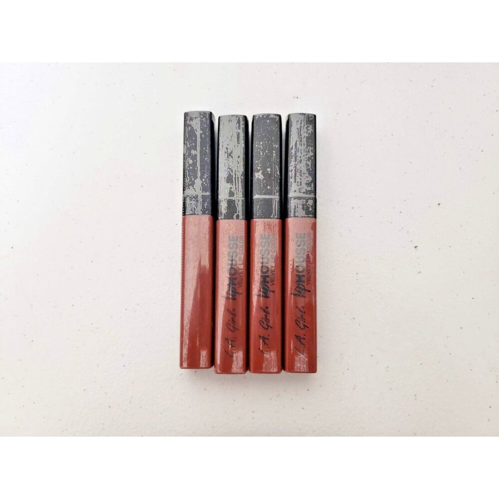 LA Girl Lip Mousse Velvet Liquid Lipstick GLC786 Unstoppable 0.2 oz Set Of 4